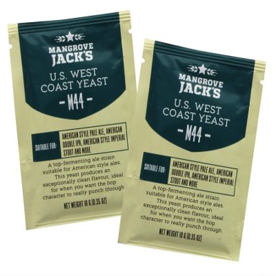 2X Mangrove Jacks Yeast M44 US West Coast Craft Series Yeast 10g Treats 23L