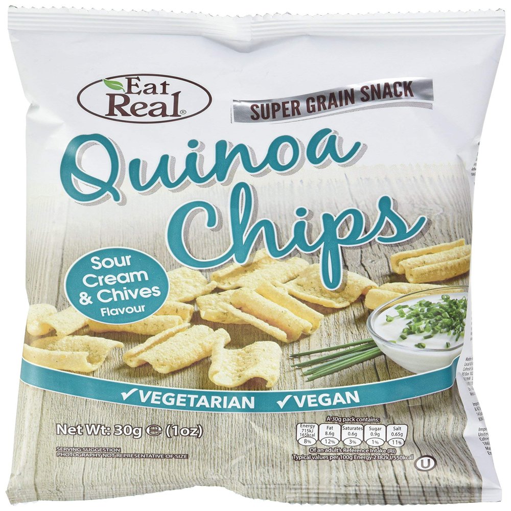 Eat Real Quinoa Cream and Chive Chips 30 g (Pack of 12)
