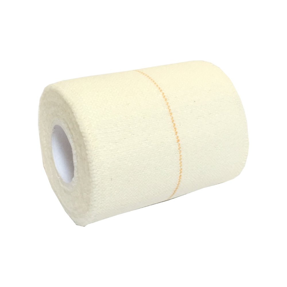 12 Rolls of 7.5CM X 4.5M QUALICARE PRO EAB Elastic Adhesive Bandage Athletic Sports Rugby Lifting Football Ankle Knee Elbow Wrist Muscle Joint Support Tape STRAPING White