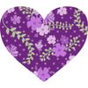 12 Violet Shabby Chic Heart Cake Toppers, Plus 12 Matching Smaller Hearts! view 4
