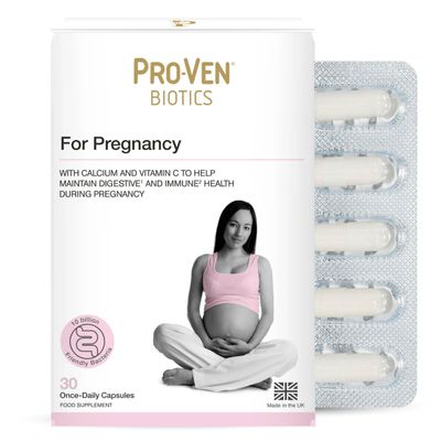 Pro-Ven Probiotics for Pregnancy Gut Health & Immune System Support Supplement Vitamin C and Calcium Safe for Mum and Baby 10 Billion CFU 30 Capsules