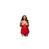 Baci BW3104-REDQS Red Sheer Babydoll with Open Cup Bra Pan view 1