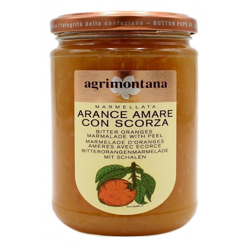 Agrimontana Bitter Oranges Extra Jam with Orange Peel, 350 Grams / 12.34 Ouces