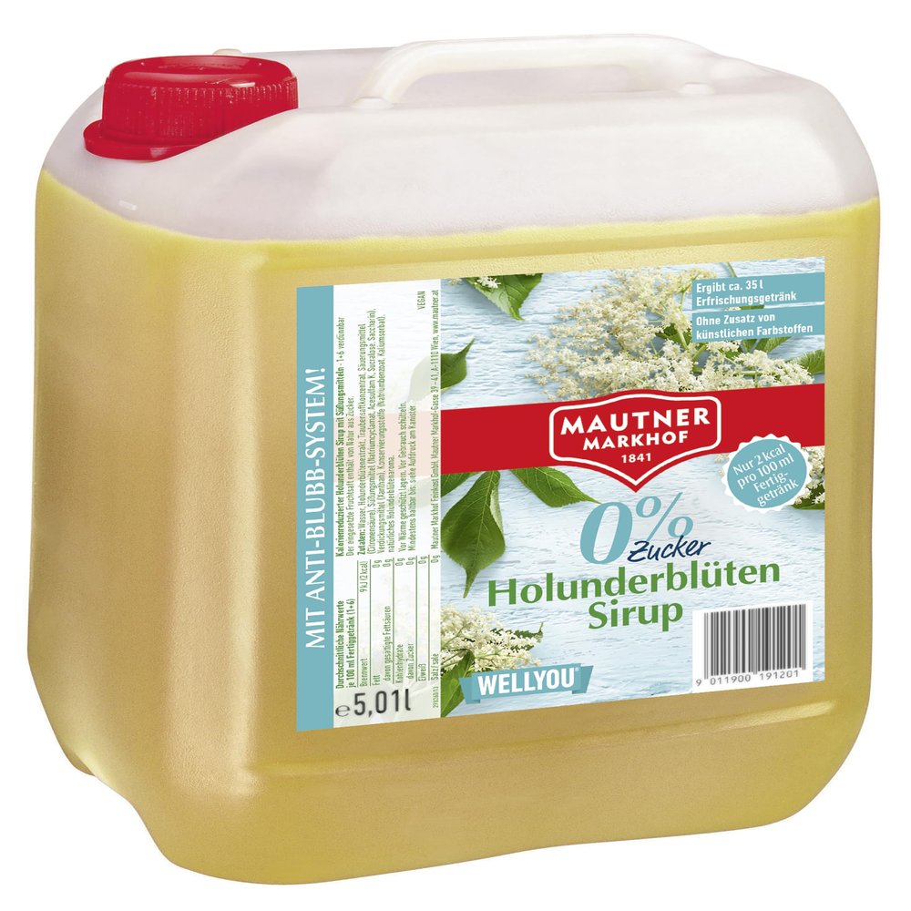 Mautner Markhof Elderberry Flowers 0% Sugar Syrup 5l