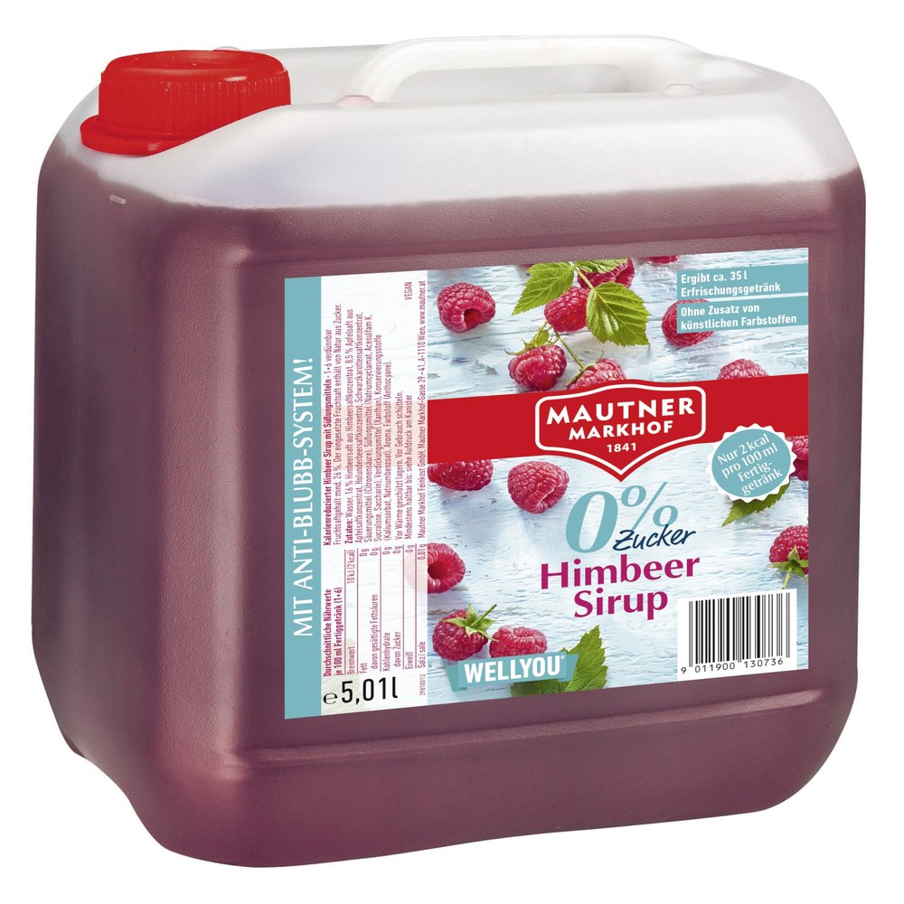 Mautner Markhof Raspberry 0% Sugar Syrup 5l