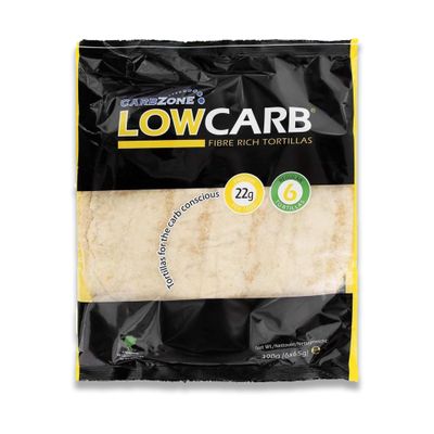 Carbzone Low Carb Fibre Rich Tortilla, Vegan Friendly, No Added Sugar, Whole Grain Wheat, High Protein, 6 Tortillas, 390 Grams (Pack Of 2)