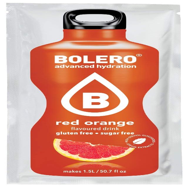 Bolero Essential Hydration Sugar Free Fruit Drink Red Orange 12 Sachets