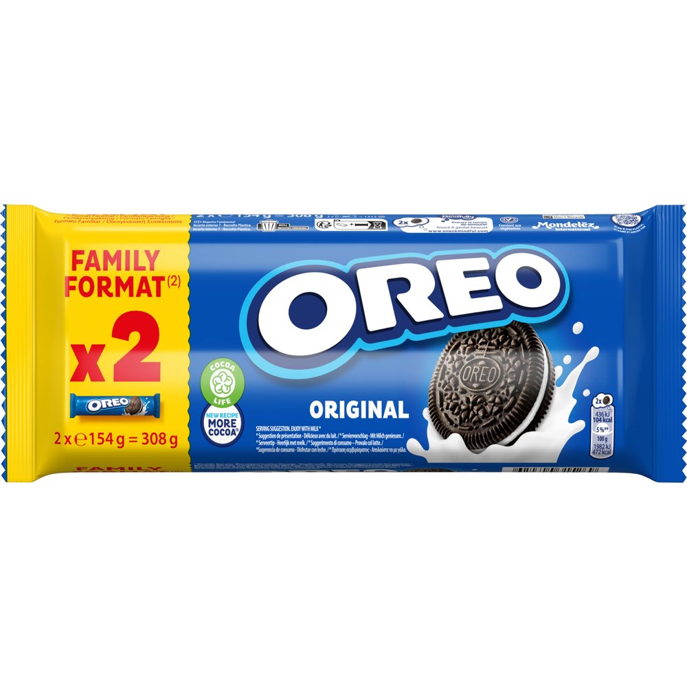 Oreo Original Sandwich Biscuit, 2 x 154g