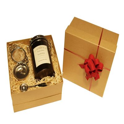 Young Pu-erh Gift Set Loose Leaf Tea Wrapped 100g in Caddy with Tea Strainer and Measuring Spoon by TeaCakes of Yorkshire