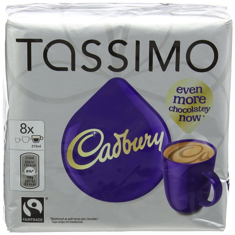 Tassimo Cadbury Hot Chocolate Pods, (8 pods, 8 servings)