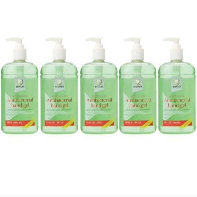 Ability Superstore 500 ml Antibacterial Hand Gel Pump Action Bottle - Pack of 5