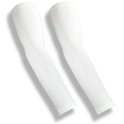 iM Sports SKINGUARDS Skin Protection Full Arm Sleeves + Protects Aging or Thin Skin + UV Protection - Unisex + Made in USA - White - Medium/Large - Pair