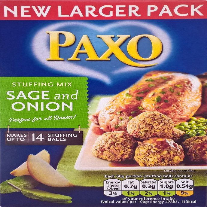 Paxo Sage & Onion Stuffing Mix - 3 x 190g