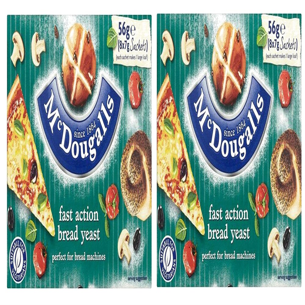McDougalls Dried Yeast Sachets Fast Action 8 x 7g - Pack of 2
