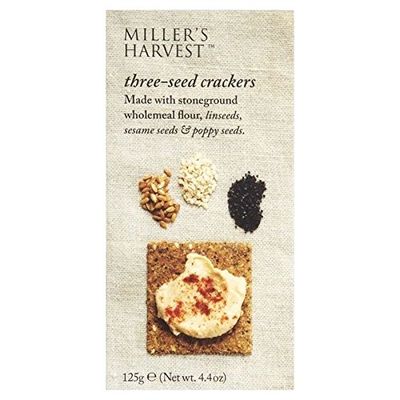 Miller's Harvest Three-Seed Crackers 125g - Pack of 2