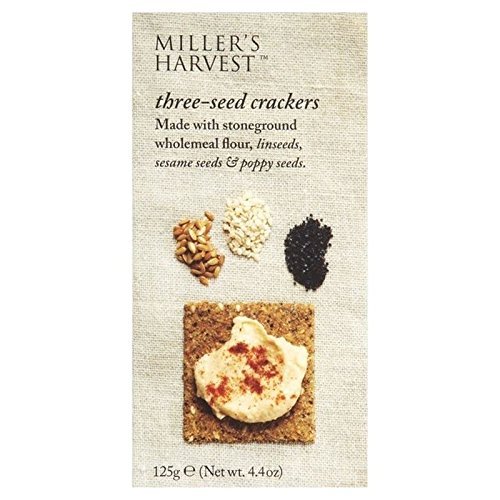 Miller's Harvest Three-Seed Crackers 125g - Pack of 2