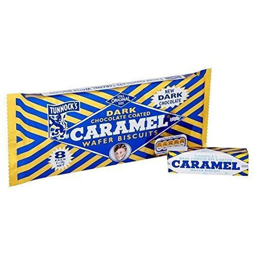 Tunnocks Dark Chocolate Caramel Wafers 8 x 30g - Pack of 2