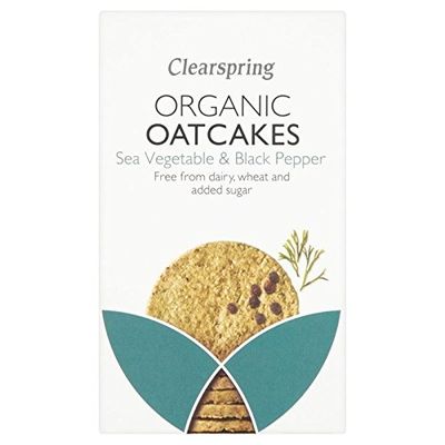 Clearspring Organic Sea Vegetable & Black Pepper Oatcakes 200g - Pack of 2