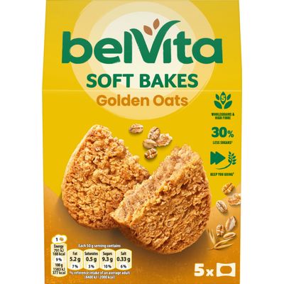 belVita Soft Bakes Golden Oats, Wholegrain Cereals, 6 x 250g