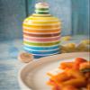 Frantoio Muraglia, Rainbow Ceramic Jar with Extra Virgin Olive Oil 500ml, Medium Fruity Essence, Created and Hand-Decorated by Our Puglian Artisans view 2