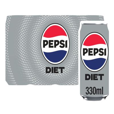 Pepsi Diet Cola Cans, 12 x 330ml