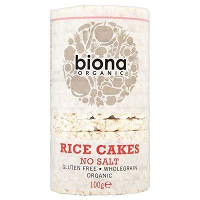 Biona Organic Rice Cakes No Salt 100g - Pack of 6