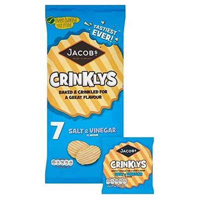 Jacob's Crinkly's Salt & Vinegar 25g x 7 per pack - Pack of 6