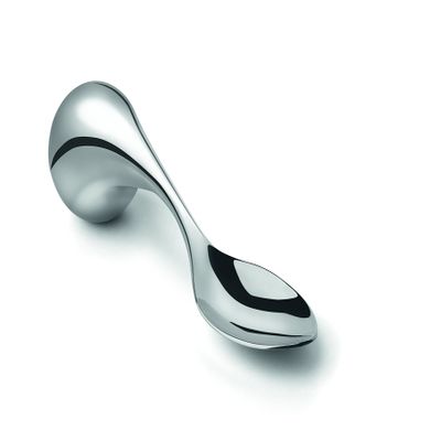 Amefa Integrale Dinner Spoon with Knob, Ergonomic, 18/10 Stainless Steel, Everyday Aid Cutlery, Dining Aid for Seniors, Rustproof & Dishwasher Safe, Silver, Desert Spoon