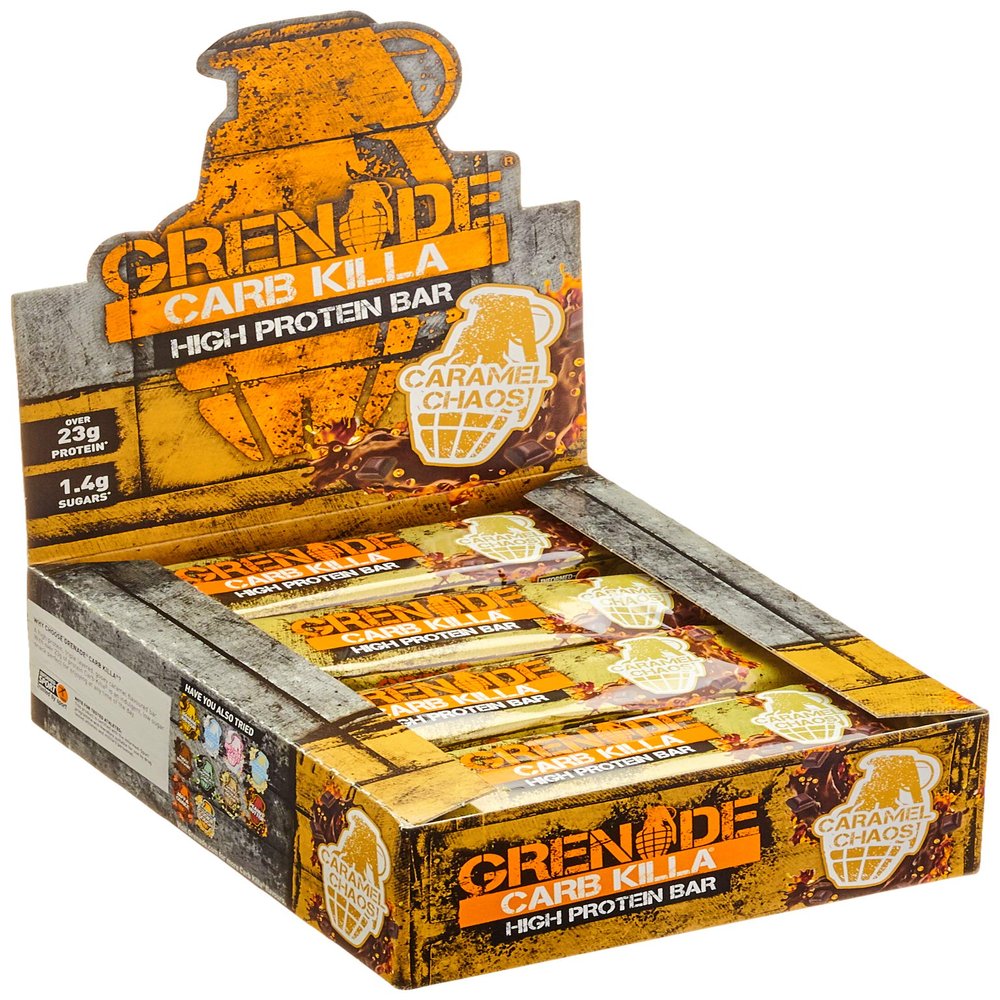 Grenade Carb Killa Caramel Chaos High Protein and Low Carb Bar, 12 x 60 g
