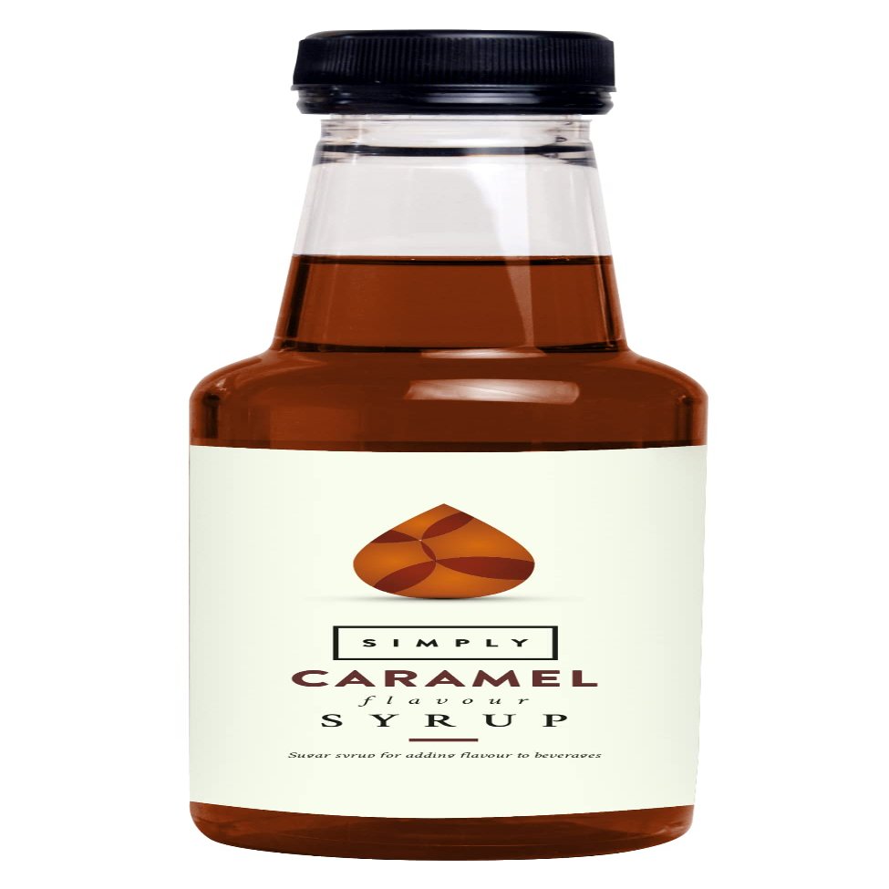 Simply Caramel Syrup, Vegan & Nut Free Flavoured Syrup for Coffee, Cocktails & Baking (250ml)