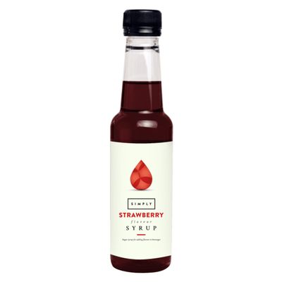 Simply Strawberry Syrup, Vegan & Nut Free Flavoured Syrup for Coffee, Cocktails & Baking (250ml)