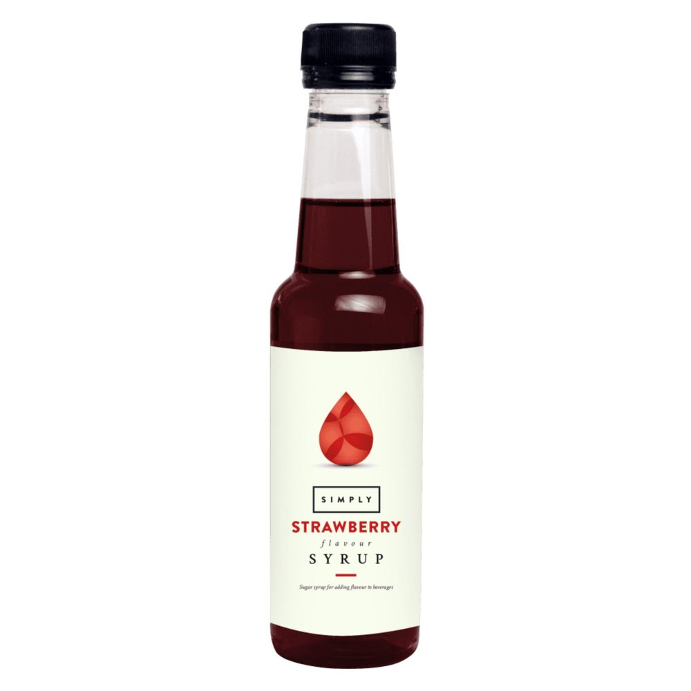 Simply Strawberry Syrup, Vegan & Nut Free Flavoured Syrup for Coffee, Cocktails & Baking (250ml)