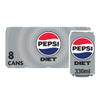 Pepsi Diet Cola Cans 8 x 330 ml view 1