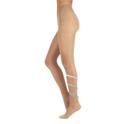 CALZITALY Women's Medical Support Tights | 10-14 Mmhg Graduated Compression Pantyhose | 70 Den | Black, Skin | Made in Italy | (SKIN, S)