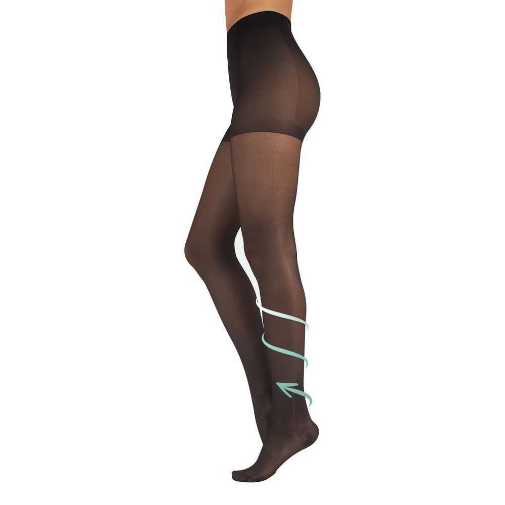 CALZITALY Women's Medical Support Tights | 10-14 Mmhg Graduated Compression Pantyhose | 70 Den | Black, Skin | Made in Italy | (BLACK, S)