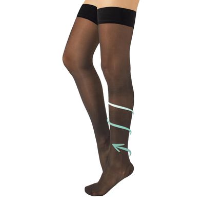 MEDICAL SUPPORT HOLD UP | 18-22 mm/Hg GRADUATED COMPRESSION STOCKING | S, M, L , XL | BLACK, SKIN | MADE IN ITALY | (M, BLACK)
