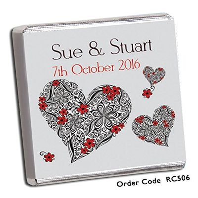 100 DIY Personalised Chocolate Wedding Favours (Plain Mint)