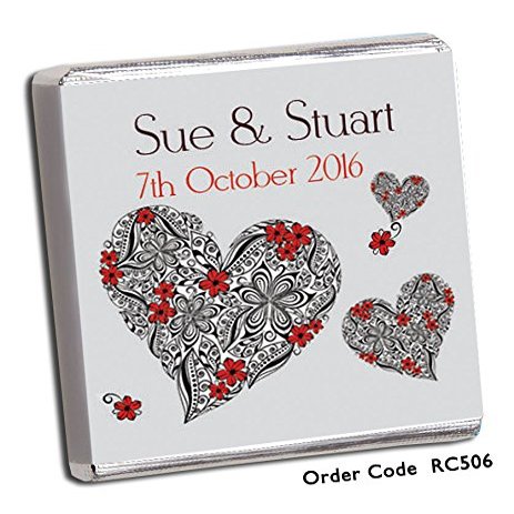 100 DIY Personalised Chocolate Wedding Favours (Plain Mint)