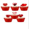 24 Stand Up Love Heart Wedding Anniversary Valentines Day Themed Premium Edible Wafer Paper Cake Toppers Decorations view 1
