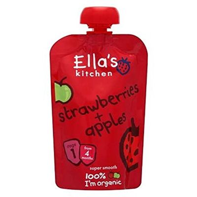 Ella'S Kitchen Strawberries + Apples Stage 1 From 4 Months 120G - Pack of 6