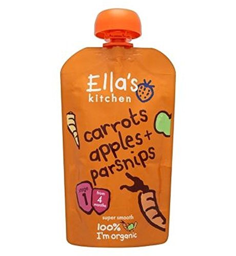 Ella'S Kitchen Carrots, Apples + Parsnips Stage 1 From 4 Months 120G - Pack of 6