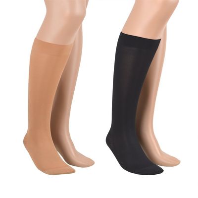23-32 mmHg ASSISTICA Medical Compression Socks with Closed Toe, Class 2 Knee-High Support Stockings for Men and Women (158-170 cm / Medium, Beige)
