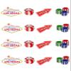 16 Stand Up Las Vegas Themed Premium Edible Wafer Paper Cake Toppers Decorations view 2