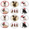 12x Christmas Pugs 2" 5cm PRE-CUT PREMIUM RICE PAPER Edible cake Toppers view 1