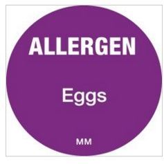 116138 - Daymark 25mm Circle Purple Allergen Eggs Label