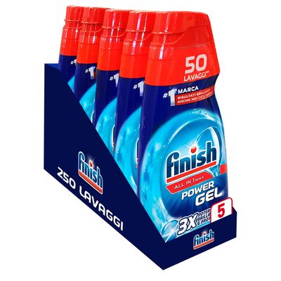 Finish All In One Max Powergel 1 l, Confezione da 5, 5