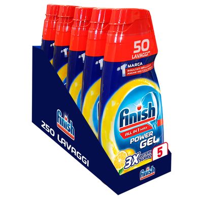 Finish All In One Max Powergel 1 l, Confezione da 5, 5