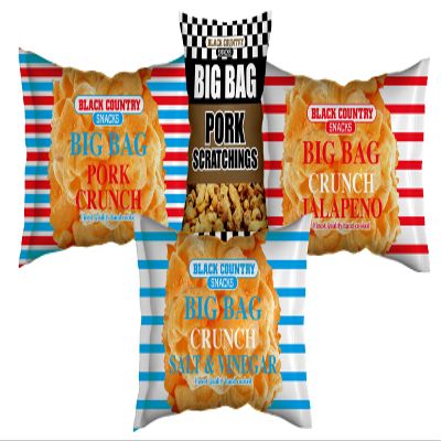 Big Bag Black Country Party Pack - 2 of each crunch & 4 packs of scratchings = 10 Packs in Total - Black Country Snacks Proper Scratchings