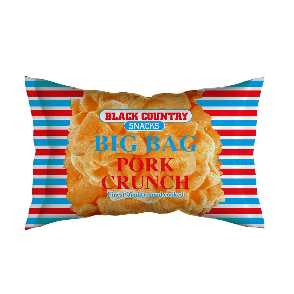 Big Bag Pork Scratchings (Pork Crunch) 15 x 80g Hanging Bag Great for The Keto Diet