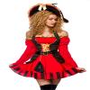 Atixo 14294-018-025 Elegant Pirate Captain Women's Costume Red/Black/Gold M view 1